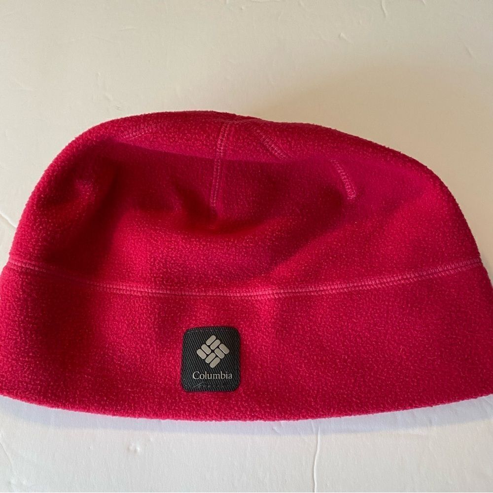 Columbia womans Thermarator omni heat hot pink fleece skull beanie hat OS